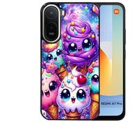 Taperso Coque Noire pour Redmi A7 Pro Motif Anime Ice Cream Kawaii