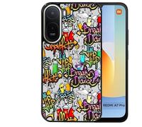 Taperso Coque Noire pour Redmi A7 Pro tag Graffiti