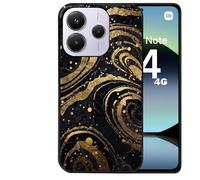 Taperso Coque Noire pour Redmi Note 14 4G marbre Noir