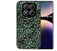 Taperso Coque Noire pour Redmi Note 14 Pro 4G Leopard Vert
