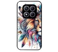 Taperso Coque Noire pour Redmi Note 14 Pro 5G et Pro Plus Lion et Plume