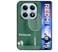 Taperso Coque Noire pour Redmi Note 15 4G Motif Badminton Sport personnalisee