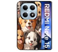Taperso Coque Noire pour Redmi Note 15 4G Motif Chien Smile