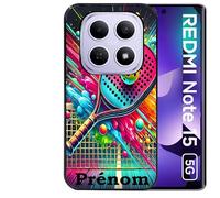 Taperso Coque Noire pour Redmi Note 15 5G et POCO M8 5G Motif Padel Raquette personnalisee