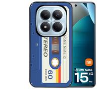 Taperso Coque Noire pour Redmi Note 15 Pro 4G Cassette Bleu avec Votre Texte