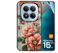 Taperso Coque Noire pour Redmi Note 15 Pro 4G Motif Bois et Papillon 3