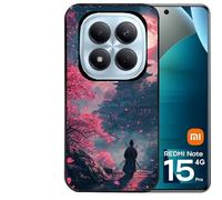 Taperso Coque Noire pour Redmi Note 15 Pro 4G Motif samourai Cerisier