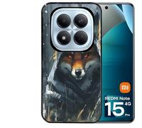Taperso Coque Noire pour Redmi Note 15 Pro 4G Renard Fox des Bois