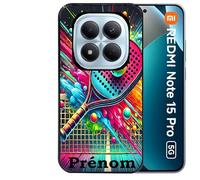 Taperso Coque Noire pour Redmi Note 15 Pro 5G Motif Padel Raquette personnalisee
