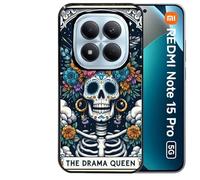 Taperso Coque Noire pour Redmi Note 15 Pro 5G Tete de Mort Drama Queen