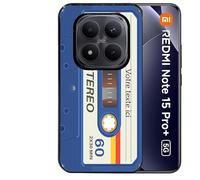 Taperso Coque Noire pour Redmi Note 15 Pro Plus 5G Cassette Bleu avec Votre Texte