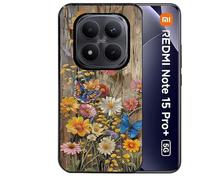 Taperso Coque Noire pour Redmi Note 15 Pro Plus 5G Motif Bois et Papillon 1