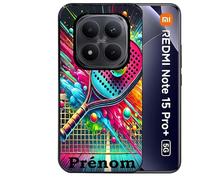 Taperso Coque Noire pour Redmi Note 15 Pro Plus 5G Motif Padel Raquette personnalisee