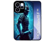 Taperso Coque Noire pour RENO 15 F et 15 FS 5G samourai Bleu