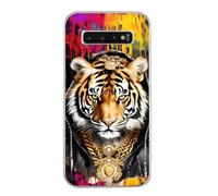 Taperso Coque pour Galaxy S10 Tigre Style Hip hop