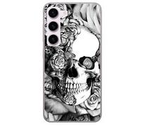 Taperso Coque pour Galaxy S24 Plus Mort 35 Noir Rose Fleur