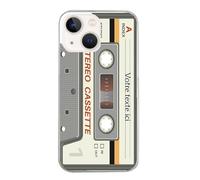 Taperso Coque pour Iphone 15 Motif Cassette Grise Personnalisable
