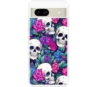 Taperso Coque pour Pixel 8A Tete de Mort Violet