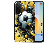 Taperso Coque pour POCO C81 Pro Motif Football personnalisee