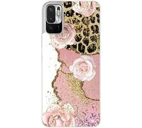 Taperso Coque pour Redmi Note 10 5G marbre Fleur Leopard
