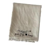 Taperso Echarpe foulard beige personnalisable motif top depart EVJF