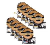 Tapes d'étiquette Noire 10pk SM12ZW Compatible avec Labelworks SM12ZW Compatible avec LW-300 LW-400 LW-700 Tapis de Remplacement du Fabricant d'étiquetage