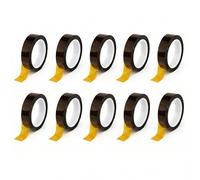 Tapes Master 10 Rolls - 1" x 36 Yds - 1 Mil Polyimide High Temperature Heat Resistant Heat Transfer Thermal Electrical Insulation Tape with Silicone Adhesive 3” Core, No Residue