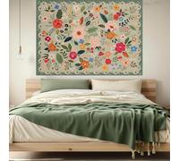 Tapestries Extra Large 200 x 300 cm, Custom Images Banners Signs Personalized Tapestry Wall Hanging, Multicolored floral patterns Modern sage green, red blue orange,