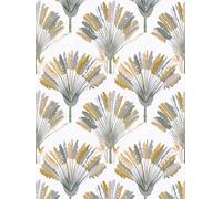 Tapete Palmen Moderne Style Avec Motif Imprimé - Jaune Gris Blanc