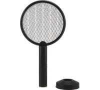 Tapette à insectes électrique Rotation de la raquette à insectes rechargeable par USB Destructeur de mouches pour la cour et la cuisine Noir