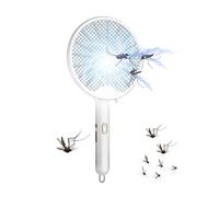 Tapette à Mouche Électrique - Raquette Anti-Moustique | Rechargeable USB Pliable Zappeur de Mouches 3000V, Lampe UV Destructeur d'Insectes pour Camping Extérieur, Lot de 3 Pcs