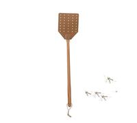Tapette à Mouche en Cuir, Anti-Moustiques, Tapetteà Mouches en Plastique avec Long Manche,Lutte Antiparasitaire Manuelle, destructeur d'insectes pour l'intérieur et l'extérieur (Marron)