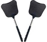 Tapette À Mouche Solide Télescopiques, Jeu De Tapettes Extensibles, Résistantes Et Durables. Lot De 2 Tapettes À Mouche avec Manche en Acier Inoxydable pour Intérieur/Extérieur (Pack De 2).