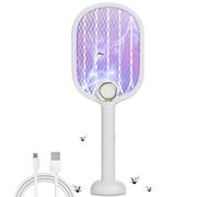 Tapette à mouches électrique Fiqops Tue-moustiques Tapette à insectes Piège à moustiques Attrape-moustiques Double grille de protection 2en1