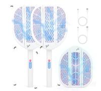 Tapette à mouches électrique, pliable, 2 en 1 rechargeable, tueur de moustiques avec lumière violette pour intérieur, maison, jardin, terrasse, camping (carrée)