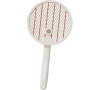 Tapette à mouches électrique raquette 4 en 1 automatique portable raquette à mouches électrique salle de bain jardin patio camping beige
