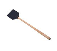 Tapette à mouches en cuir avec poignée en bois, tapette volante manuelle très résistante, tapis volant à long manche réutilisable, tapette multifonction pour la maison et la cuisine (noir)