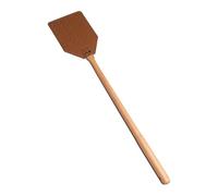 Tapette À Mouches en Cuir pour L'intérieur 49,5x10x1,95 Cm | Tapette À Mouches en Cuir Véritable Manche Hêtre Double Face Résistante Rivets Acier Inoxydable pour Maison Jardin Cuisine Terrasse