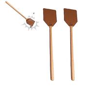 Tapette à Mouches en Cuir - Tapette à Mouches Manuelle avec Longue poignée en Bois - Tapette à Mouches Portable en Cuir au Design Rustique - Outils de tapette à Mouches pour la Maison, l'intérieur et