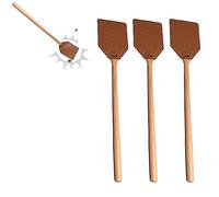 Tapette à Mouches en Cuir - Tapette à Mouches pour la Cuisine - Tapette à Mouches Manuelle avec Long Manche en Bois - Tapette à Mouches Portable Stable - Tapette à Mouches pour la Maison, l'intérieur