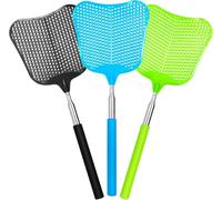 Tapette à Mouches Extensible, 3 Pièces Tapetteà Mouche, Tapette à Mouche Manuelle, Tapette Moustique Plastique Tapette a Mouche, pour Repousser Mouches, Moustiques, Guêpes et Autres Insectes