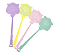 Tapette à mouches manuelle - Raquette à mouches manuelle, 4 tapettes à mouches colorées, tapette à mouches à long manche pour jardin, maison, lieu de travail