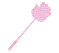 Tapette à mouches manuelle robuste en plastique à long manche - Efficace et réutilisable pour cuisine/salle à manger, grande tapette à insectes qui fonctionnent pour l'intérieur et l'extérieur (rose