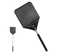Tapette à Mouches | Tête en Cuir rétractable 58,5x10,7cm | Poignée télescopique en Acier Inoxydable | Tapette Anti-moustiques pour Maison, Cuisine extérieure, Patio, Camping