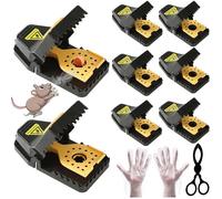 Tapetteà Souris Piège à Rat Efficace Rapide Piège Souris en Plastique s Tiege a Rat utilisables Mouse Trap Lot de 9(2L+6S+1Clip)