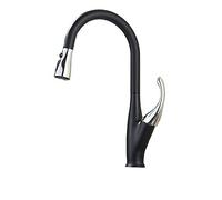 Tapeur de mélangeur , Black Matte Tire hors robinets de cuisine à poignée monomoteur à eau froide mélangeur à eau 360 ROTATION CUISINE CUIT LWX