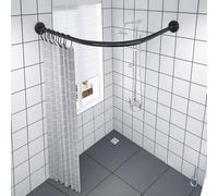TapferBahn Tringle Douche Angle en Forme de L,Tringle à Rideau de Douche en Forme de U en Acier Inoxydable,Barre de Douche Angle Extensible pour Baignoire,pour Salle de Bain,Rideau,Balcon,WC
