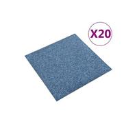 Vidaxl Dalles De Tapis De Sol 20 Pcs 5 M2 50x50 Cm Bleu