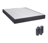 TAPIKIT - Sommier Tapissier Démontable 2x20 Lattes 140x190cm Anthracite + Pieds Anthracites 15cm - Altobuy Blanc