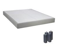 Sommier Altobuy TAPIKIT - Sommier Tapissier Démontable 2x20 Lattes 160x200cm Lin + Pieds Anthracites 15cm -